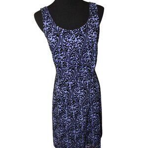 FALL SALE! Ann Taylor Loft A Line Sleeveless Periwinkle Black Velvet 6 Pre-Loved